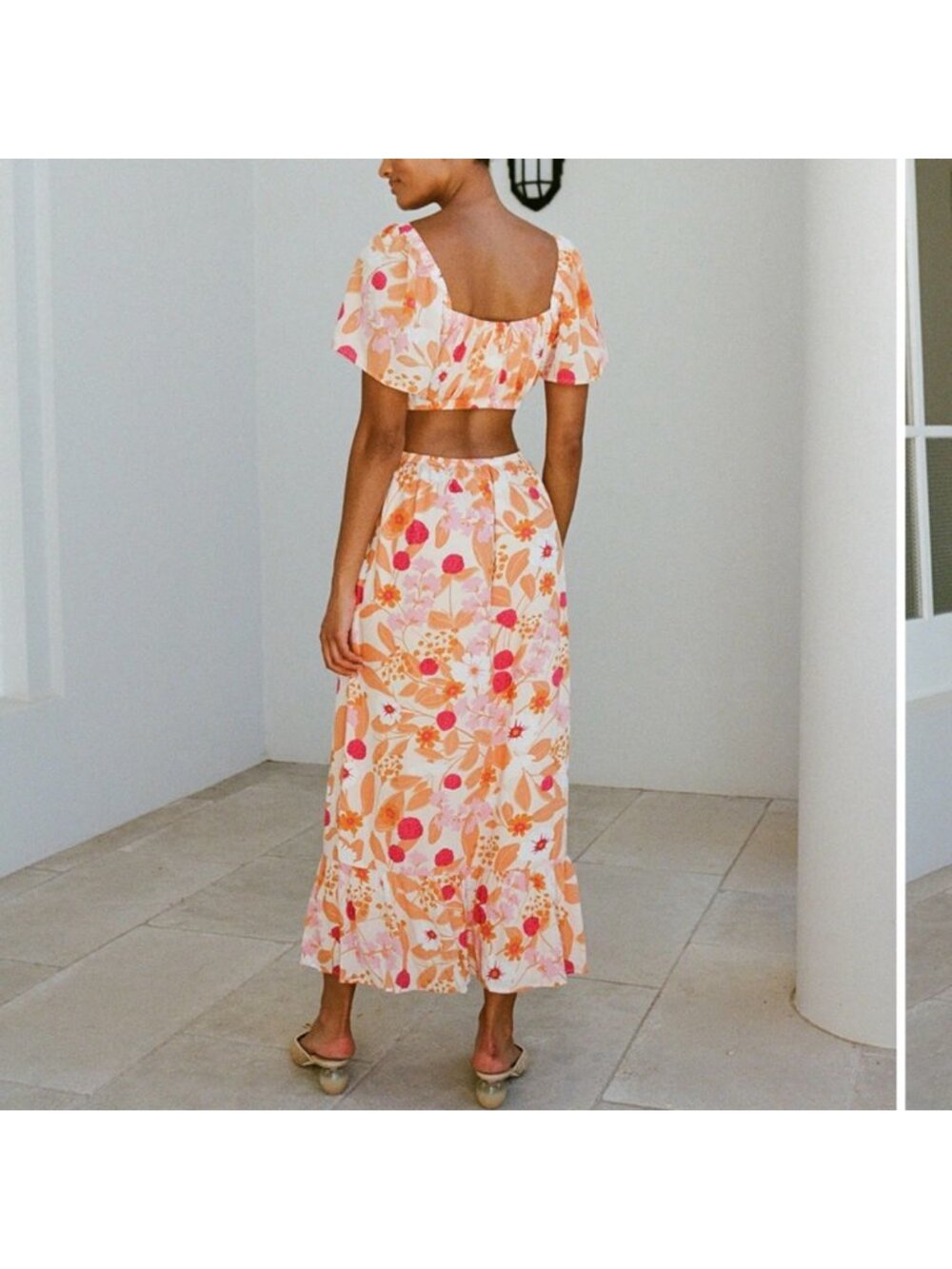 SABO SKIRT - Floral cut out Maxi Dress, Fully Lined, Size Small - Picture 2 of 8